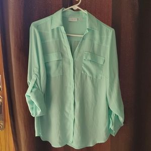 Mint Green button down blouse